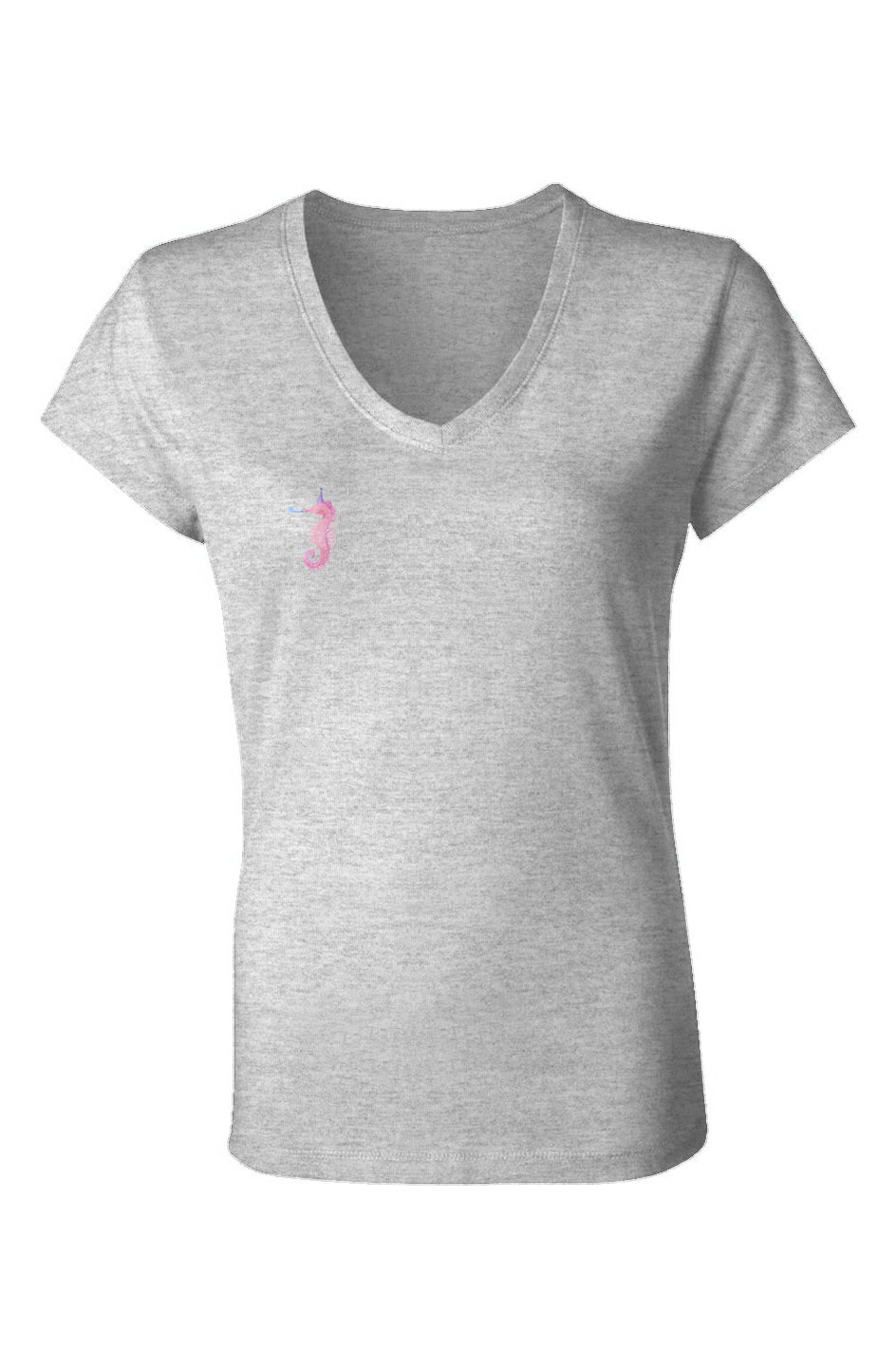 Mermaid Party Seahorse - Ladies Jersey V-Neck T-Shirt