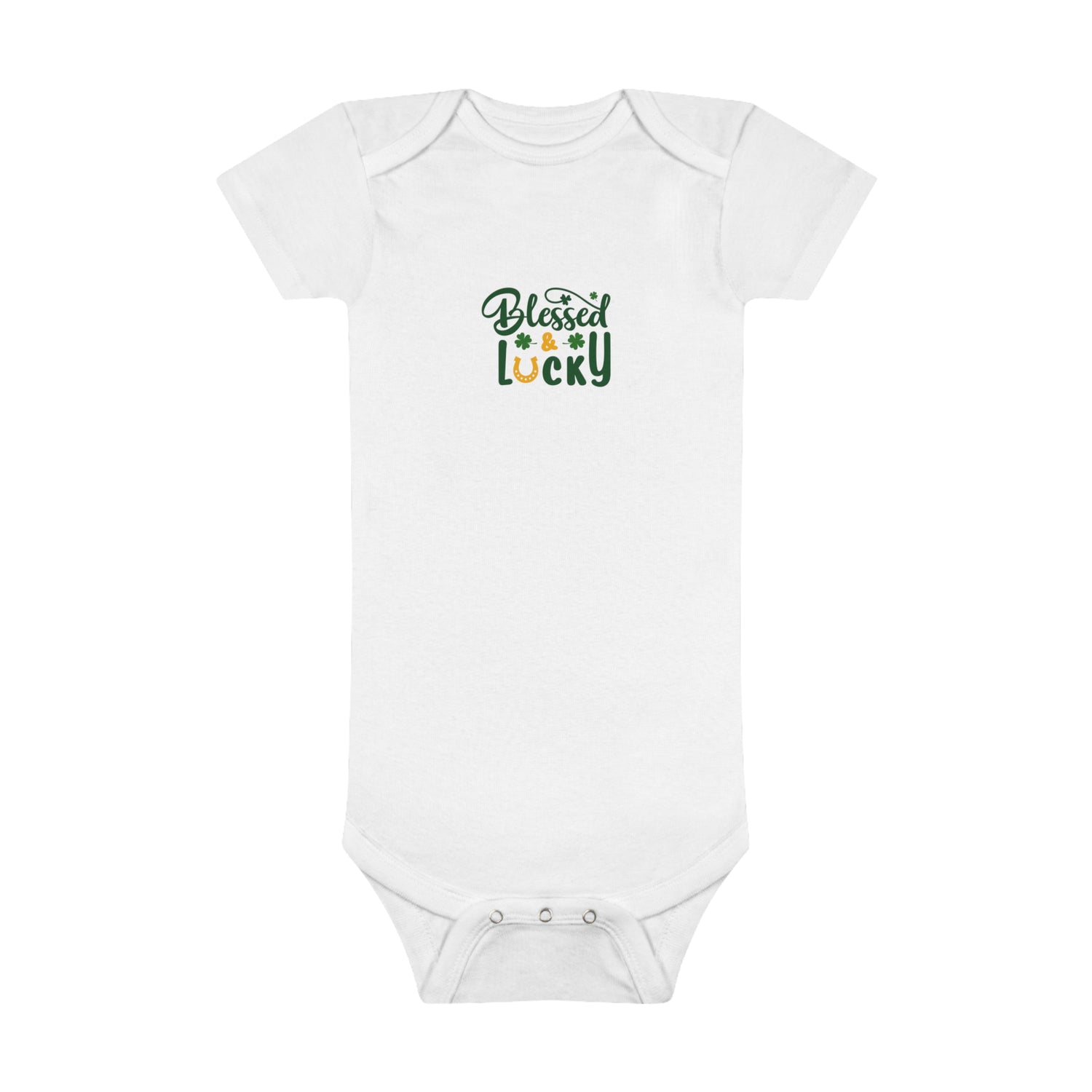 BLESSED AND LUCKY Baby Short Sleeve Onesie®