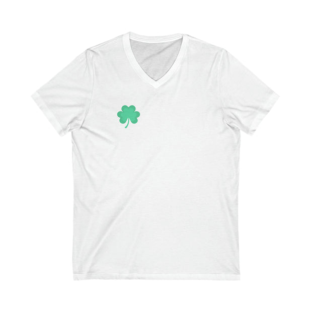 LUCKY CHARM Four Leaf Clover Matching shirt Lucky Charm baby Shirt and Onsie to Unisex Jersey Short Sleeve V-Neck Tee