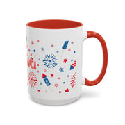 Red, White, And Blue - 4th of July - Merica Coffee Mug (11, 15oz)