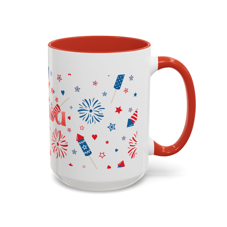 Red, White, And Blue - 4th of July - Merica Coffee Mug (11, 15oz)