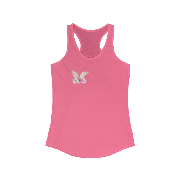 Floral Easter bunny ears matching baby Women's Ideal Racerback Tank