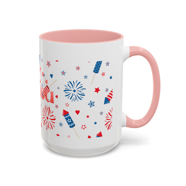 Red, White, And Blue - 4th of July - Merica Coffee Mug (11, 15oz)