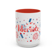 Red, White, And Blue - 4th of July - Merica Coffee Mug (11, 15oz)