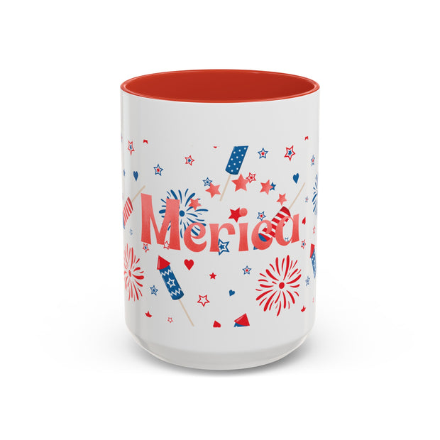 Red, White, And Blue - 4th of July - Merica Coffee Mug (11, 15oz)