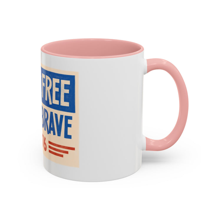 Red, White, And Blue - 4th of July - Land of the Free Home of the Brave - Coffee Mug (11, 15oz)