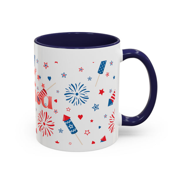 Red, White, And Blue - 4th of July - Merica Coffee Mug (11, 15oz)