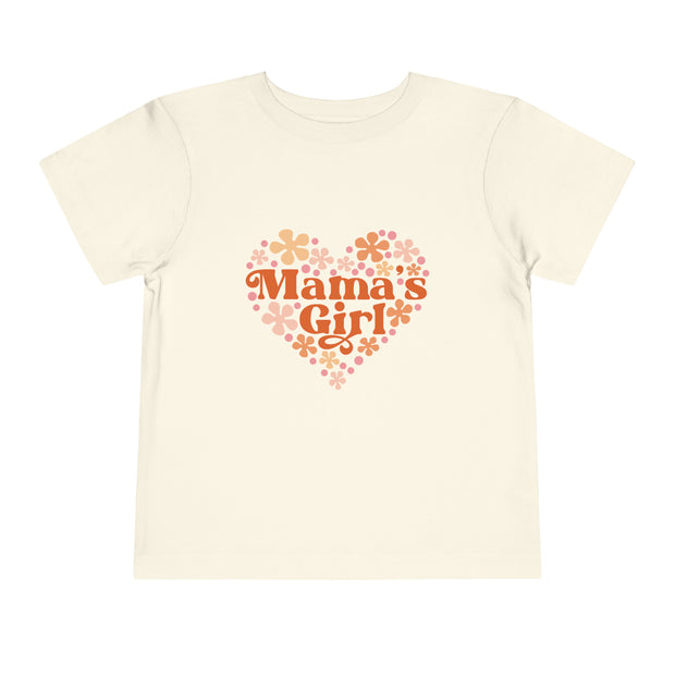 Mama's Girl Flower Valentines Toddler Short Sleeve Tee