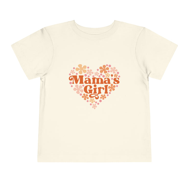 Mama's Girl Flower Valentines Toddler Short Sleeve Tee