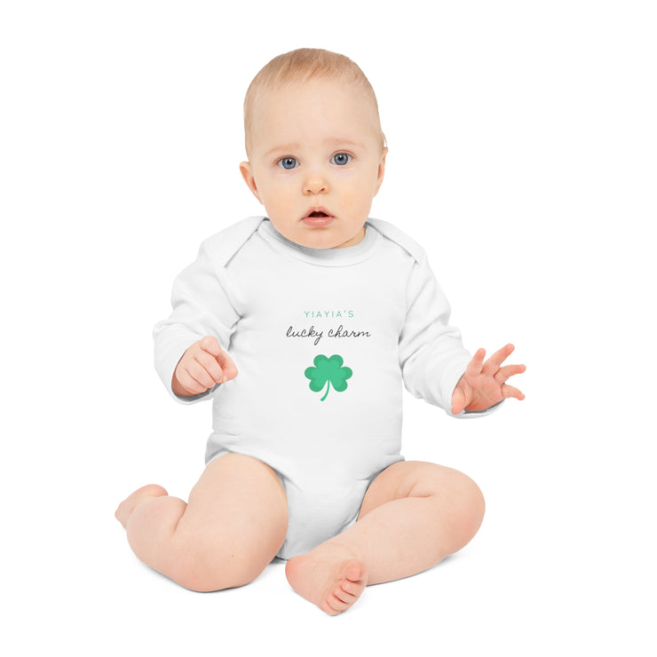 Yiayia lucky charm Baby Long-Sleeve Organic Bodysuit