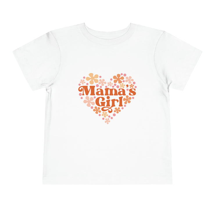 Mama's Girl Flower Valentines Toddler Short Sleeve Tee