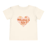 Mamas Girl Flower Valentines Toddler Short Sleeve Tee