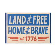 Red, White, And Blue - 4th of July - Land of the Free Home of the Brave - Matte Canvas, Stretched, 0.75"