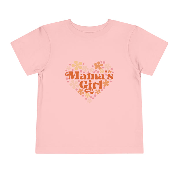 Mama's Girl Flower Valentines Toddler Short Sleeve Tee