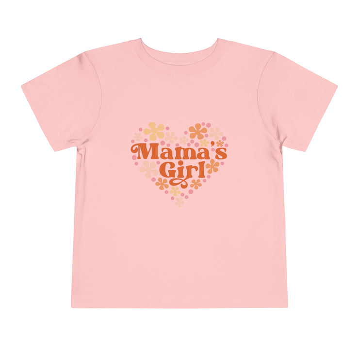 Mama's Girl Flower Valentines Toddler Short Sleeve Tee