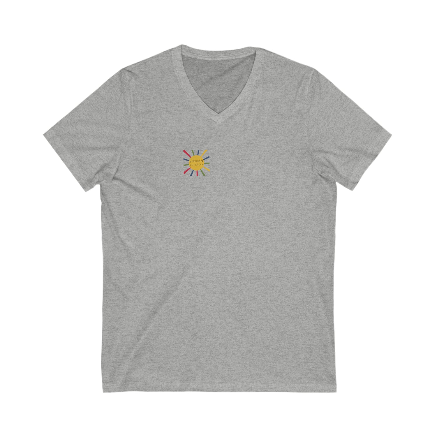 13 months of sunshine- you are my sunshine - Unisex Jersey Short Sleeve V-Neck Tee