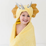 Toddler Hooded Towel Yellow Dinosaur