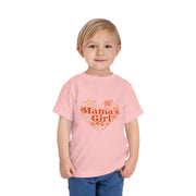 Mamas Girl Flower Valentines Toddler Short Sleeve Tee