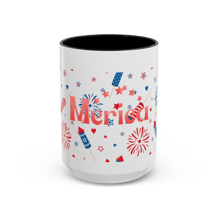 Red, White, And Blue - 4th of July - Merica Coffee Mug (11, 15oz)