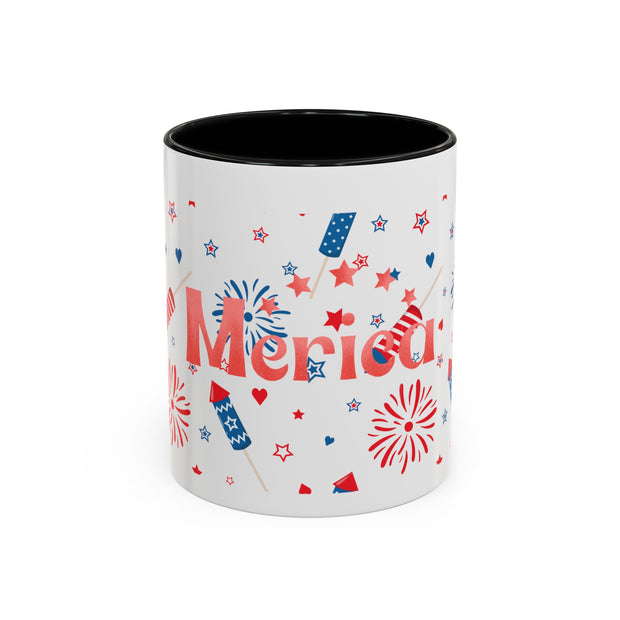 Red, White, And Blue - 4th of July - Merica Coffee Mug (11, 15oz)