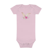 Floral Bunny Ears Easter Onsie -0-24 Months - Baby Short Sleeve Onesie®