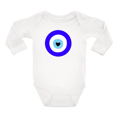 I am Protected Evil Eye Heart Center Onesies