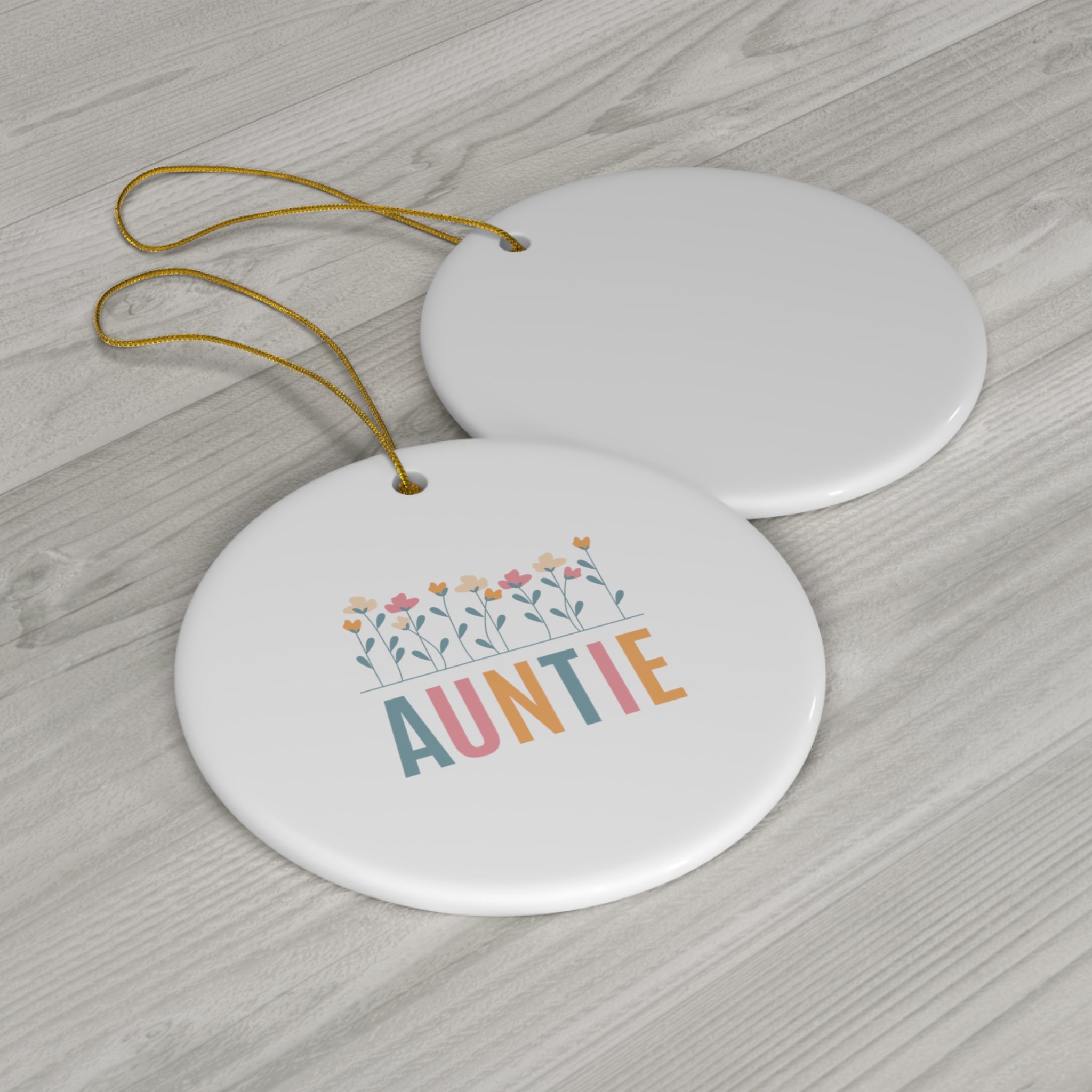 AUNTIE Ceramic Ornament, 4 Shapes