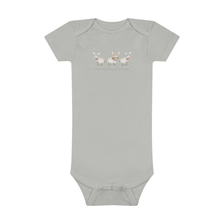 Silly Bunny, Easter is About the Lamb - Baby Short Sleeve Onesie®