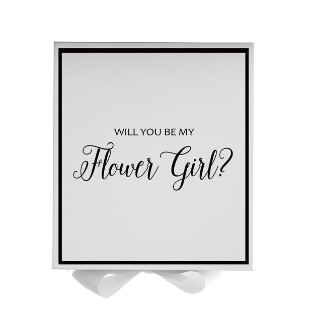 Will You Be My Flower Girl? Proposal Box White -  Border