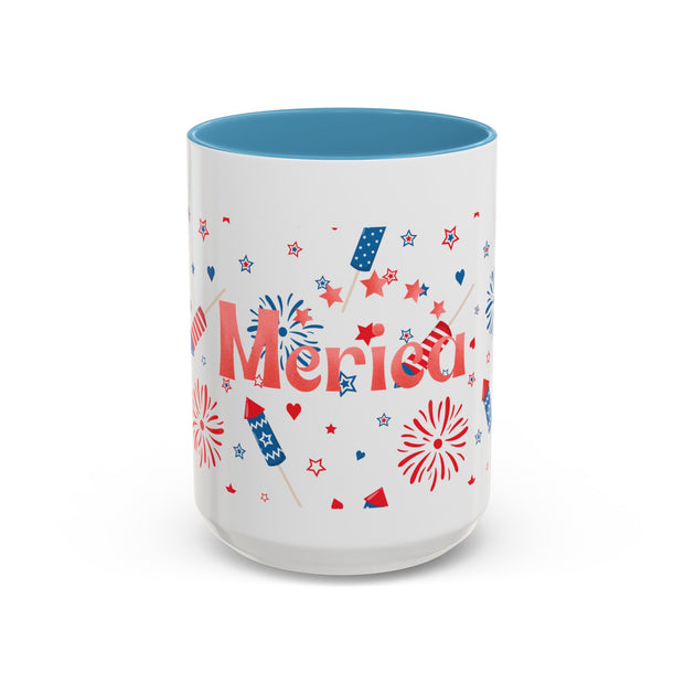 Red, White, And Blue - 4th of July - Merica Coffee Mug (11, 15oz)