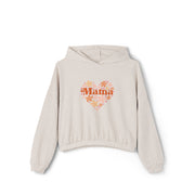 Floral Heart Mama Retro - Women's Cinched Bottom Hoodie