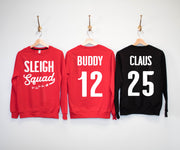 SLEIGH SQUAD Custom Christmas Sweatshirt - Custom Name & Number