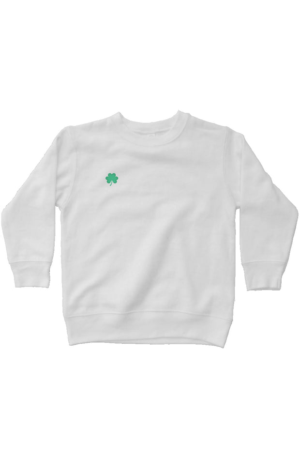 Embroidered Shamrock kids fleece sweatshirt