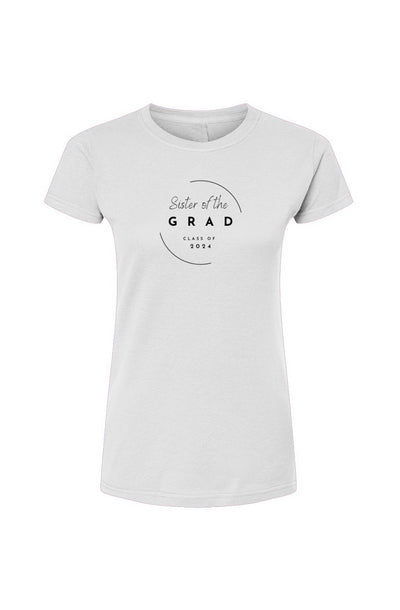 SISTER OF THE GRAD - CLASS OF 2024 - White Tultex Womens Fine Jersey T-Shirt