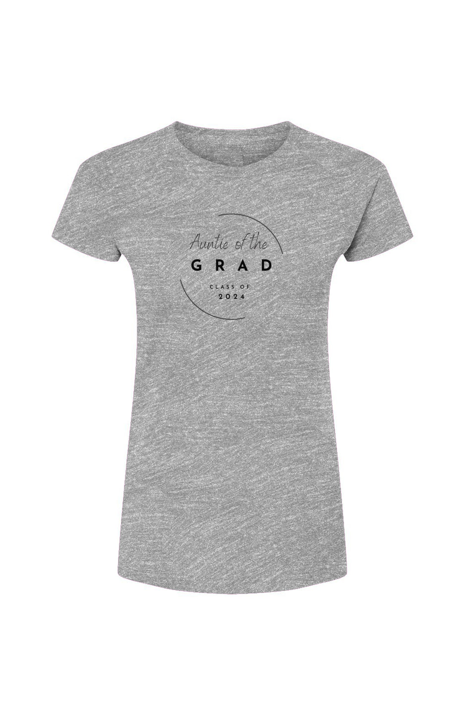 AUNTIE OF THE GRAD - CLASS OF 2024 - Grey Tultex Womens Fine Jersey T-Shirt