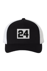 24 - congrats grad - Class of 2024 White Mesh Five-Panel Retro Trucker Cap