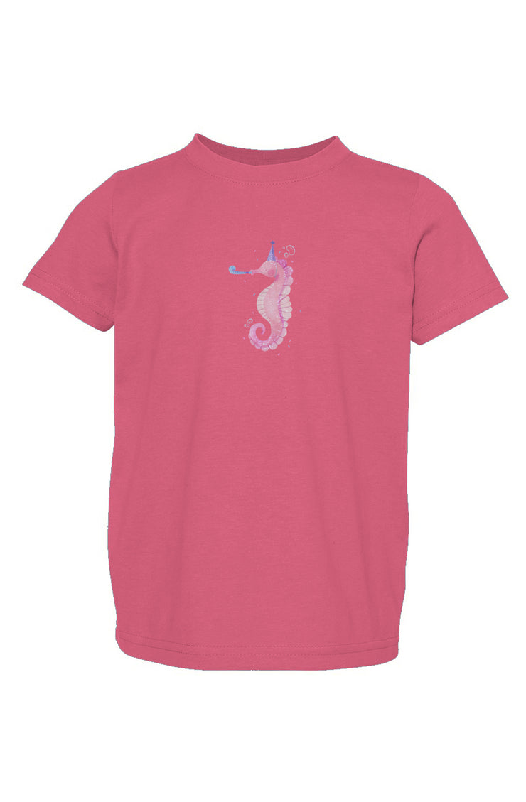 Mermaid Party Seahorse - Toddler Fine Jersey Tee