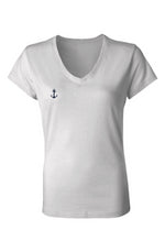 Anchors and Mermaids Ladies Jersey V-Neck T-Shirt