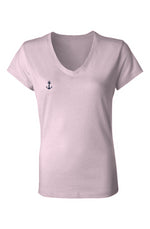 Anchors and Mermaids - Ladies Jersey V-Neck T-Shirt