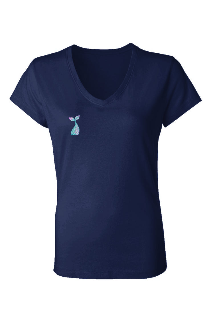 Mermaid tale - Ladies Jersey V-Neck T-Shirt