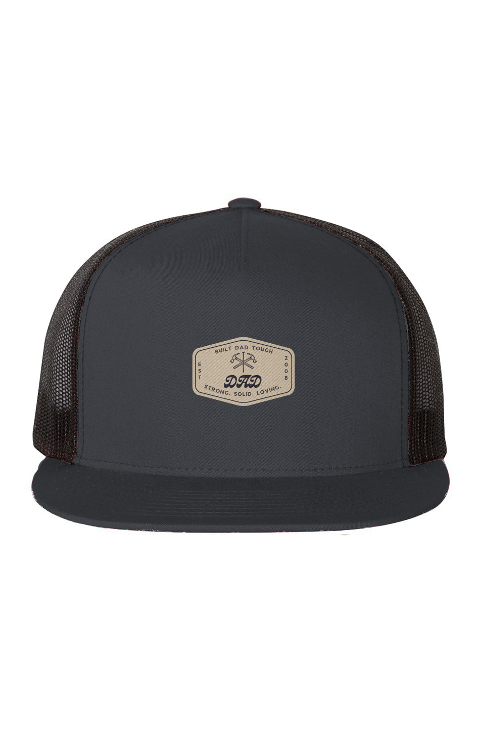 Built Dad Tough - Hammer And Nails -Mesh-Five-Panel-Trucker-Cap