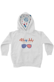 Red, White, And Blue - 4th of July - Sunnies - kids fleece pullover hoodie