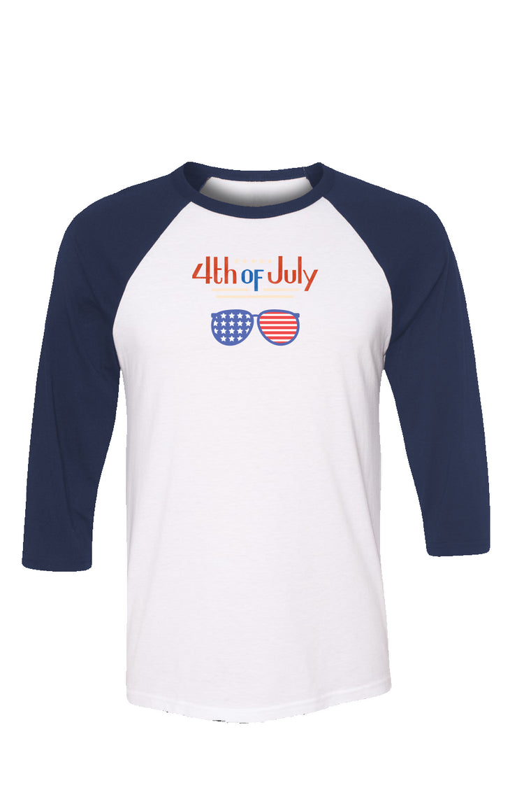 Red, White, And Blue - 4th of July - Sunnies - Baseball Tee