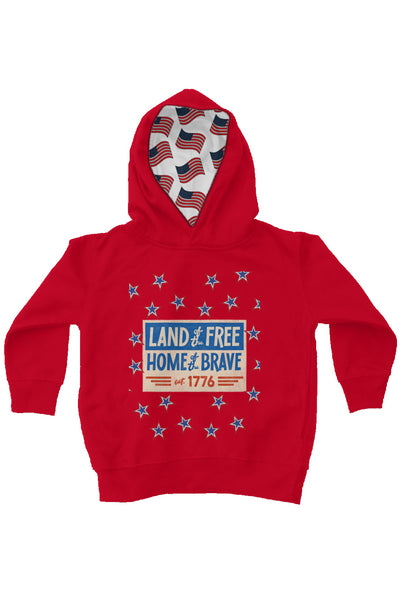 Red, White, And Blue - 4th of July - Star Party - kids fleece pullover hoodie