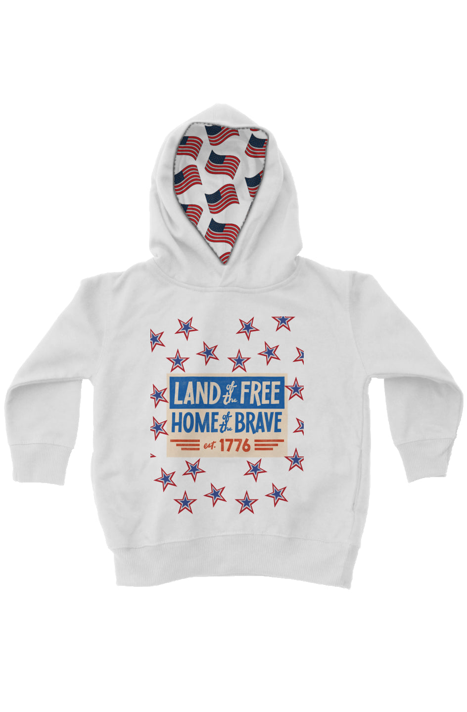 Red, White, And Blue - 4th of July - Star Party - kids fleece pullover hoodie