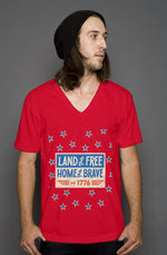 Red, White, And Blue - 4th of July - Star Party - v neck