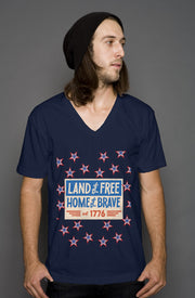 Red, White, And Blue - 4th of July - Star Party - v neck