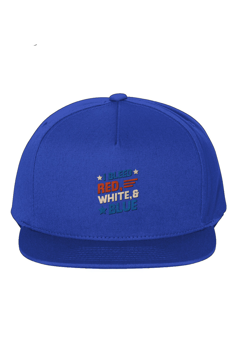 Red, White, And Blue - 4th of July - I Bleed USA 5-Panel Cotton Twill Snapback Cap