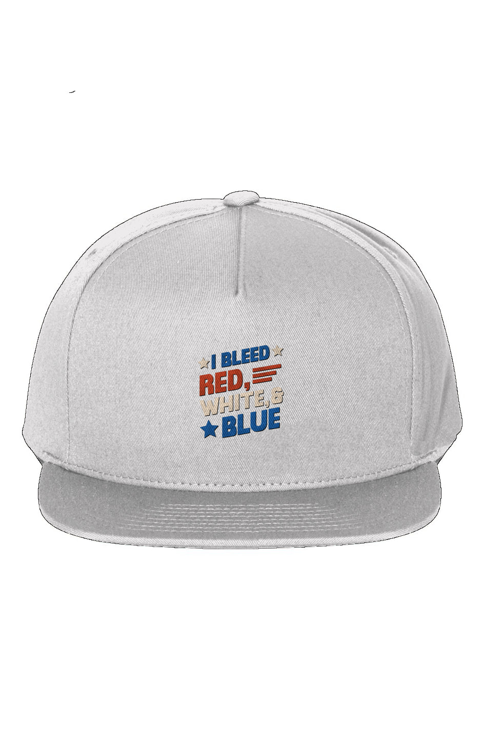 Red, White, And Blue - 4th of July - I Bleed USA 5-Panel Cotton Twill Snapback Cap