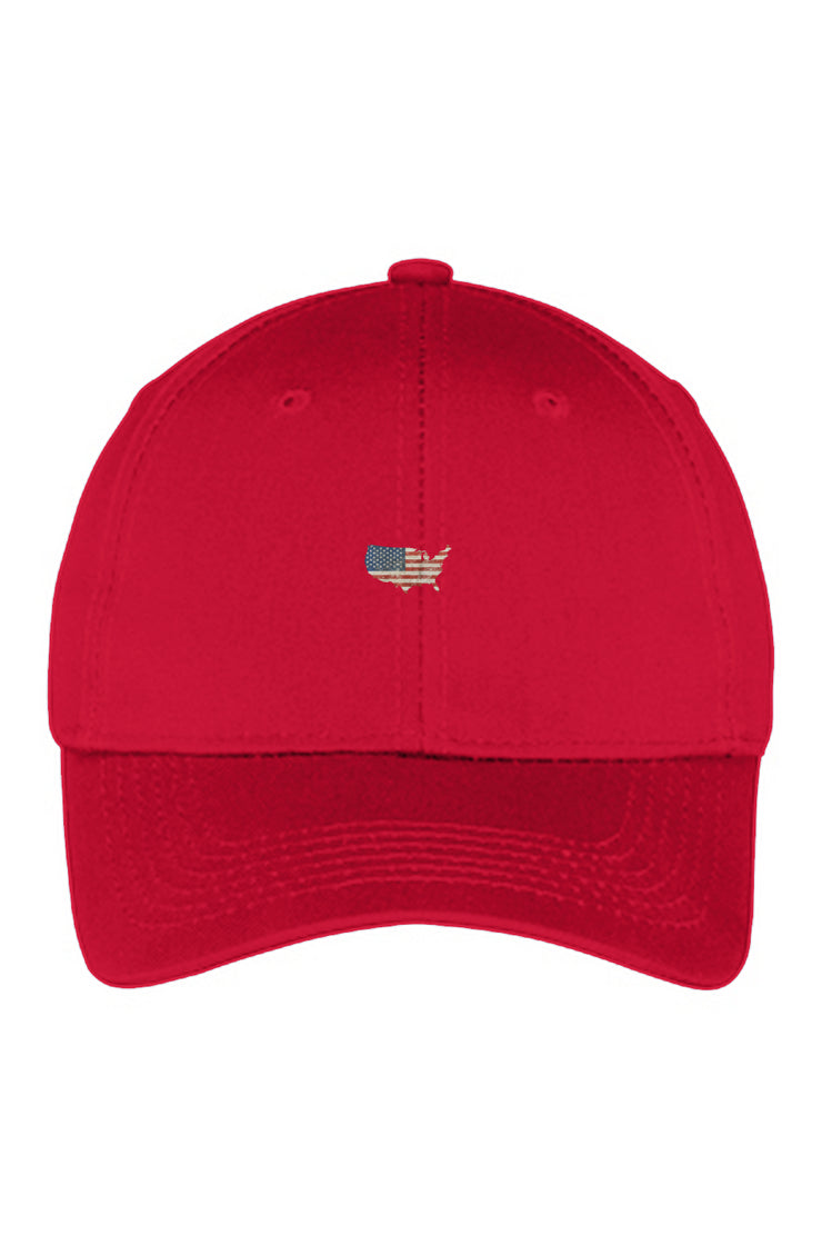 Red, White, And Blue - 4th of July - Flag Map - Youth Six-Panel Twill Cap